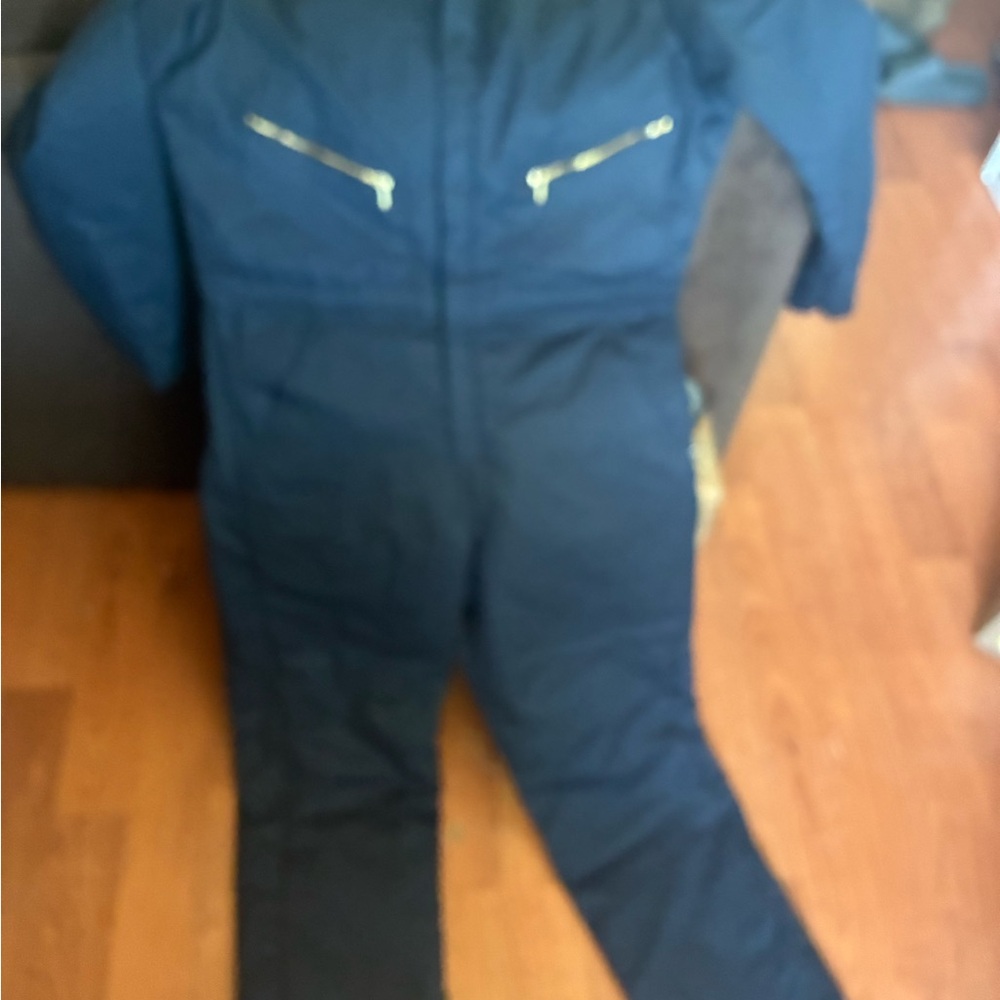 Women's Navy Jumpsuit with Gold Accents